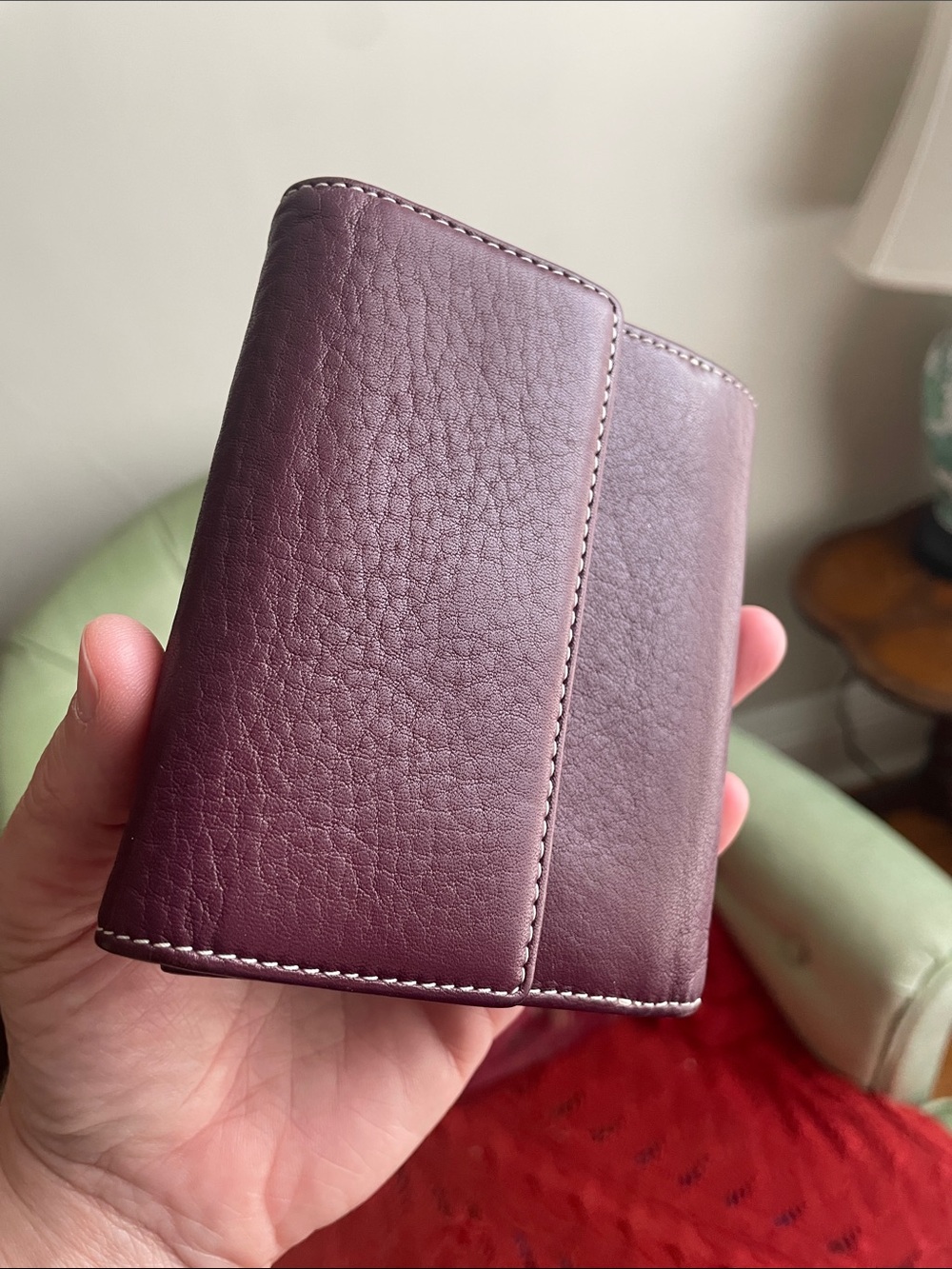 Levenger Leather Wallet in Deep Plum